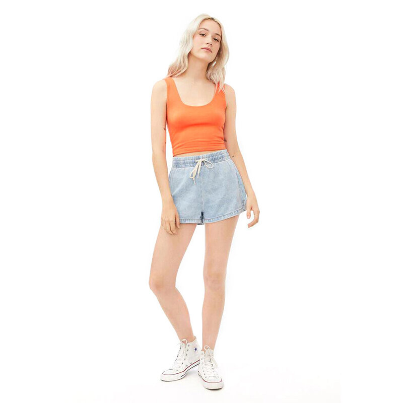 DIFIUPA – Shorts en Denim pour femmes, taille basse, multicolore, élastique, pour Streetwear, décontracté, ample, confortable, pantalon, haute élasticité