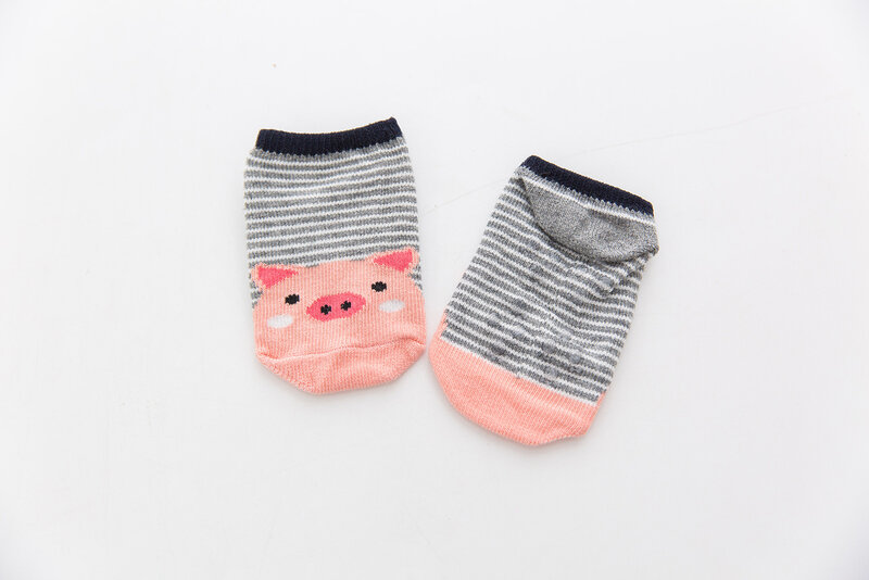 Calcetines antideslizantes para bebés recién nacidos, bonitos dibujos animados, Animal PEQUEÑO, color rosa, diseño de cerdo pequeño, calcetines de pie de moda, al por mayor, para 0 a 4 años