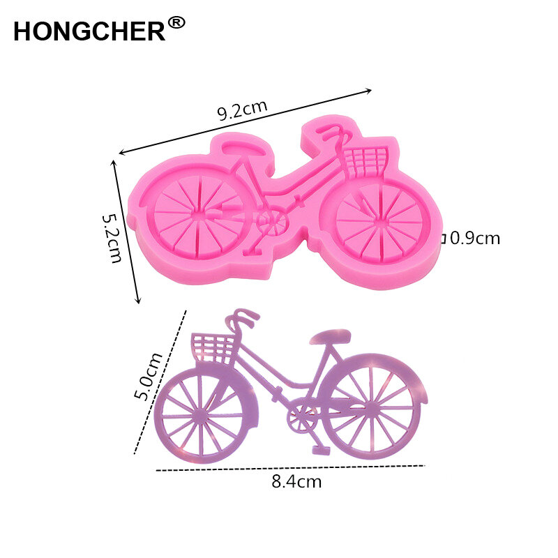 New bicycle key chain mold Pendant mold Flexible silicone baking mould jewelry epoxy resin mold Cake dessert decoration gadgets