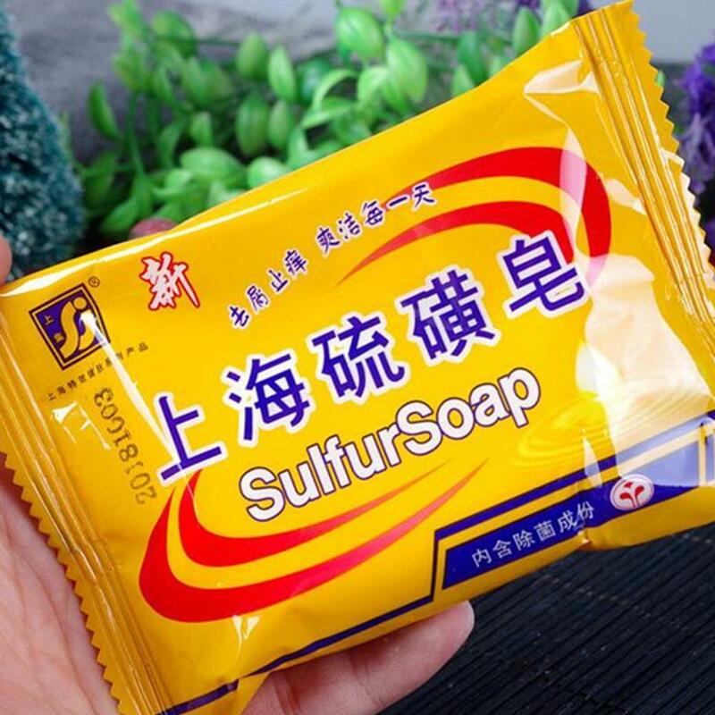 New 85g Sulphur Soap Skin Care Dermatitis Fungus Eczema Anti Fungus Shower Bath Whitening Cleaning Soaps Skin Care
