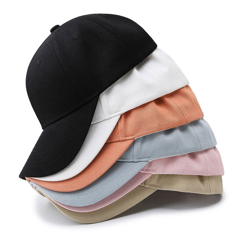 Topi Baseball Hitam Topi Elastis Warna Solid Topi Olahraga dan Santai Hip-Hop Topi Tua Pria dan Wanita Topi Uniseks