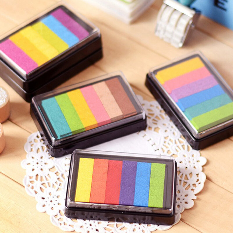 YYDS Rainbow Multicolor Ink Pad น้ำมันสำหรับแสตมป์สมุดภาพอัลบั้ม DIY Craft