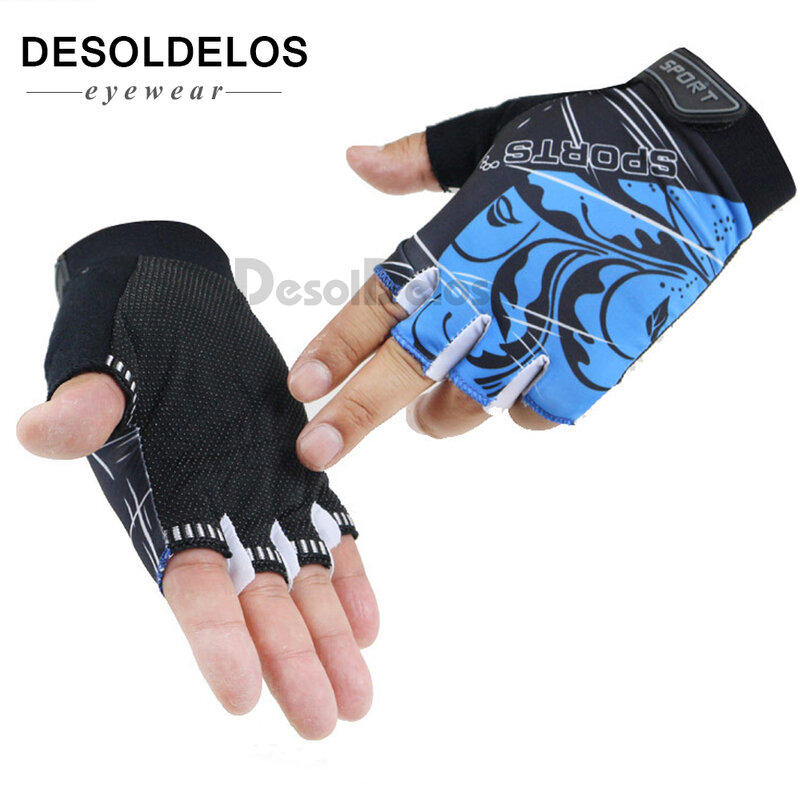 DesolDelos-gants de Sport sans doigts pour hommes et femmes, 1 paire, gants de Fitness antidérapants, Luvas