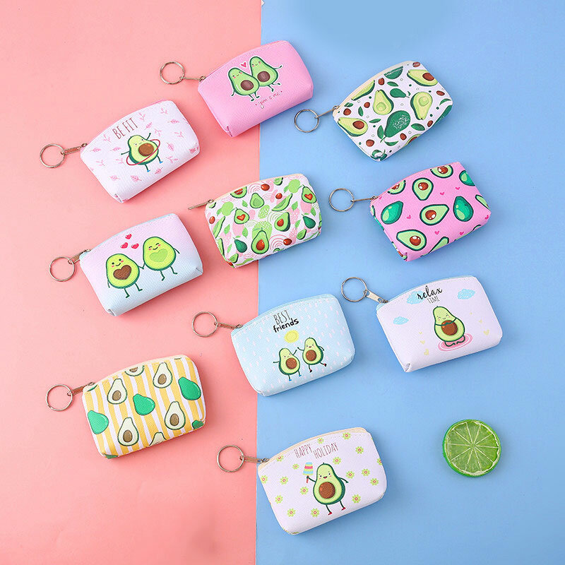 2021 Fresh Style Pendant piccola borsa colorata Avocado stampa portamonete portatile contratto portachiavi cartone animato carino Mini portamonete