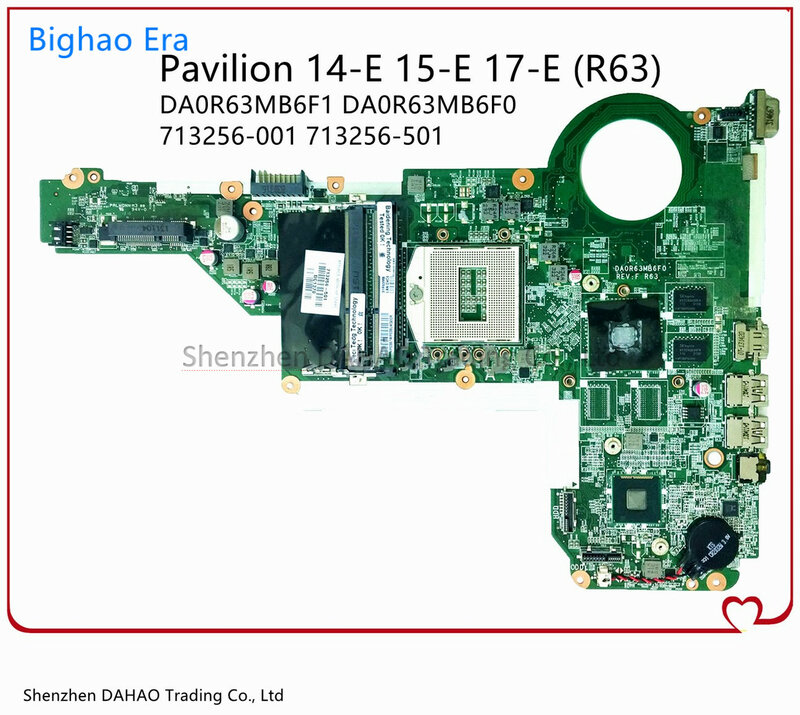 713256-001 713256-501 For HP Pavilion 14-E 15-E065TX 15-E 17-E Motehrboard DA0R63MB6F1 W/ HM86 HD8670M 2GB-GPU 100% Fully Tested