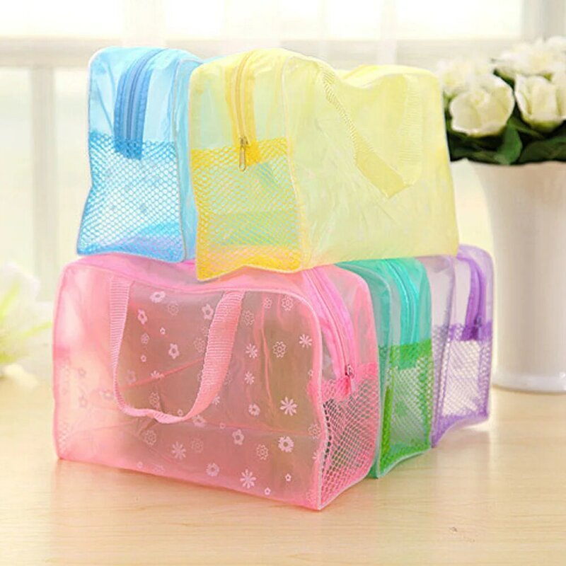 Large Capacity PVC Frosted Waterproof Cosmetic Bag Convenient Travel Makeup Storage Bag Female Wash Bag Bathing Organizer