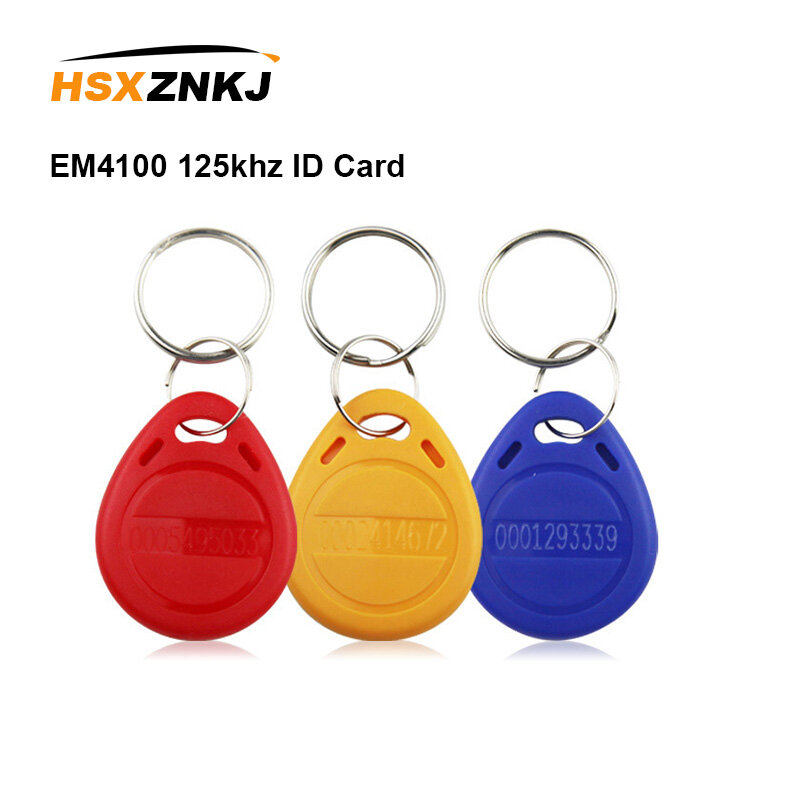 5/10 Cái EM4100 125Khz Chứng Minh Thư Dán Phím Keyfob RFID Fob Token Ring Gần Chip Thẻ Thẻ