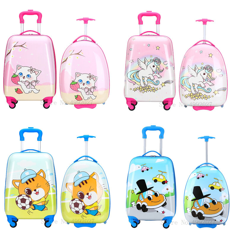 Детский чемодан для путешествий на колесиках с рисованным аниме, багаж на ролликах ручной клади кабина тележки для багажа сумка Детский Чем...