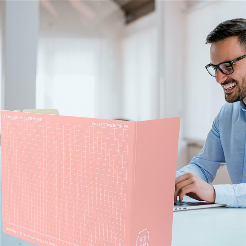 Tabla divisoria de escritorio para uso escolar y oficina, divisor de prueba de partición de escritorio práctico, color rosa, tamaño S