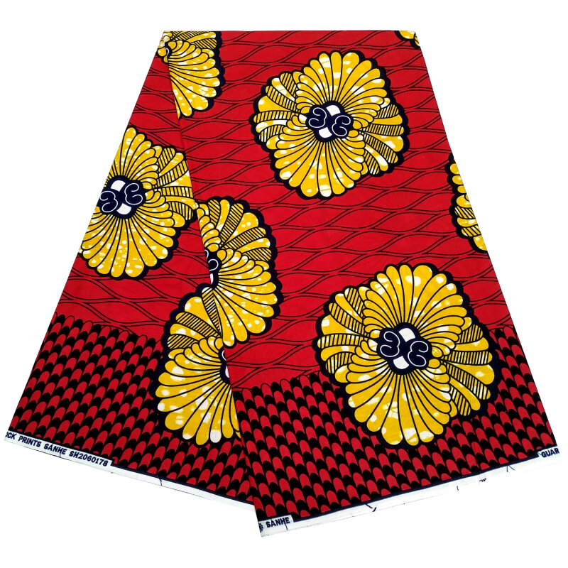 아프리카 직물 인쇄 왁스 보장 면화 고품질 pagne 6 야드 아프리카 Ankara 웨딩 드레스 봉제 직물