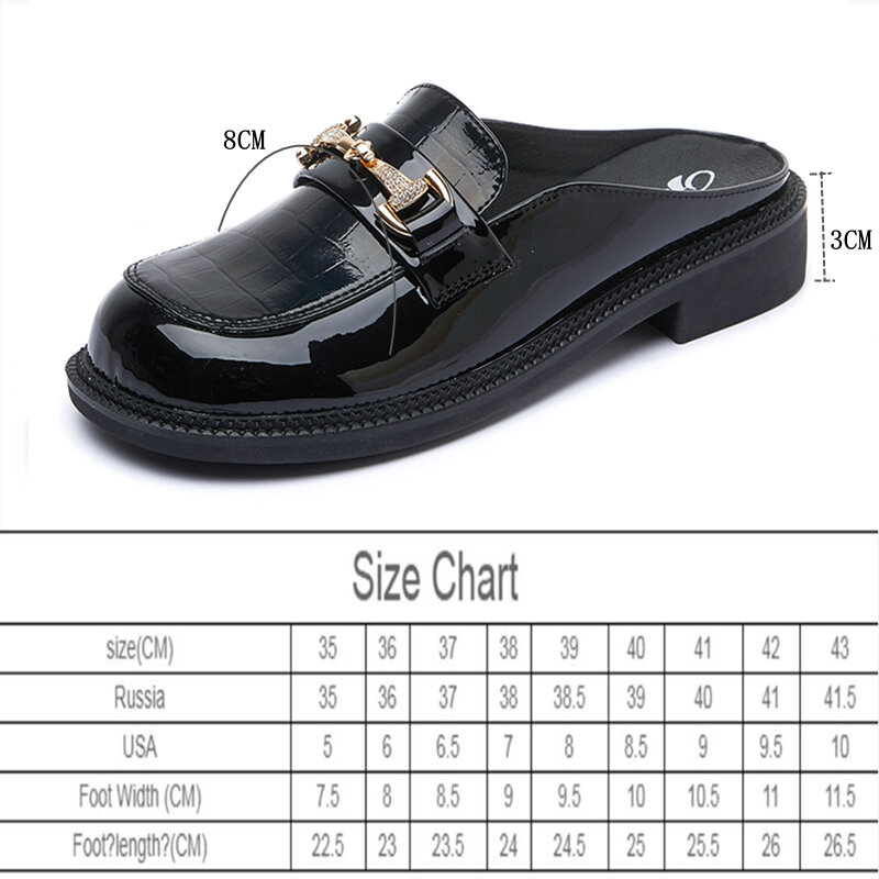 AIYUQI-Zapatillas mujer Zapatillas desgaste exterior 2021 novedad de verano Zapatos Baotou cuero de patente de las mujeres de la moda Zapatos Muller