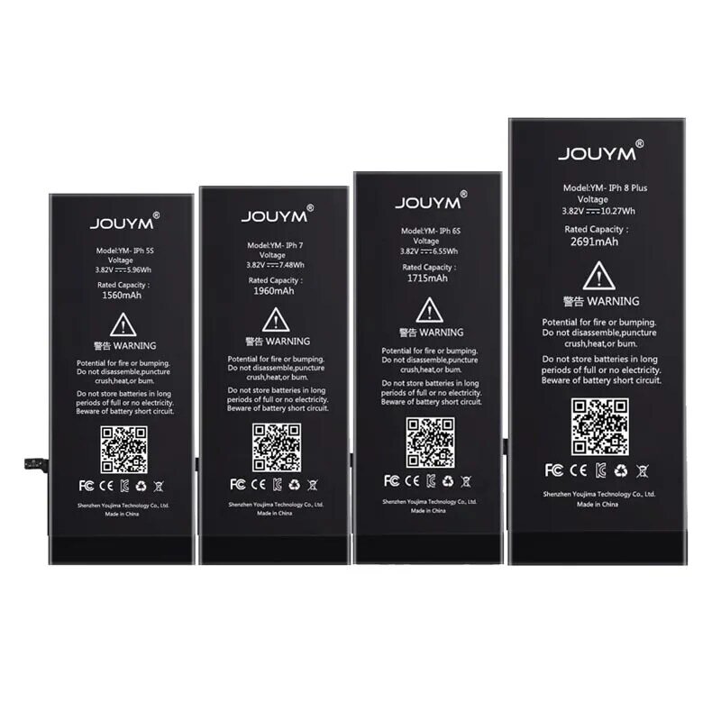 JOUYM – batterie de remplacement pour iPhone 6 6S 7 8 5s 5 SE 6 plus, avec kit d'outils