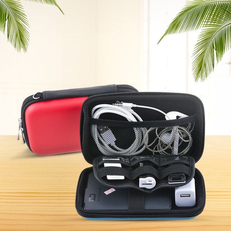 3-capas móvil multifunción Digital Gadget USB Cable de datos almacenaje para cables bolsas de viaje conjunto de bolso de la cremallera