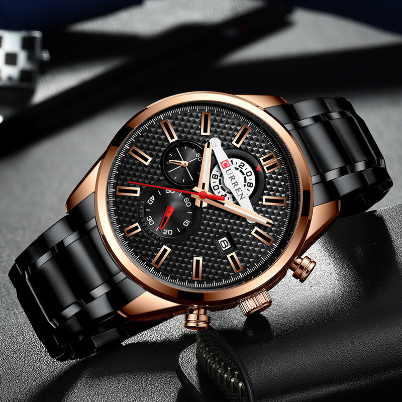 Top Luxury Brand CURREN cronografo da uomo orologio da polso da uomo orologio da uomo al quarzo in acciaio inossidabile orologio da uomo Relogio Masculino
