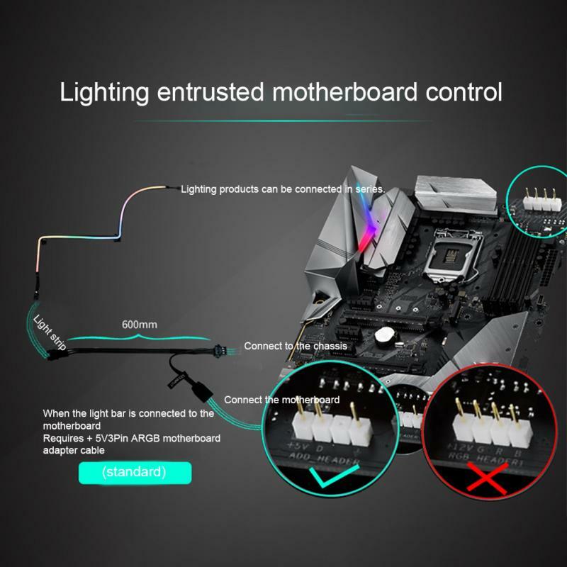 550mm LED listwa oświetleniowa cyfrowy RGB 5v 3Pin komputer stancjonarny obudowy kontroler elastyczne stabilne połączenie wstążki z łatwością w pełnym kolorze