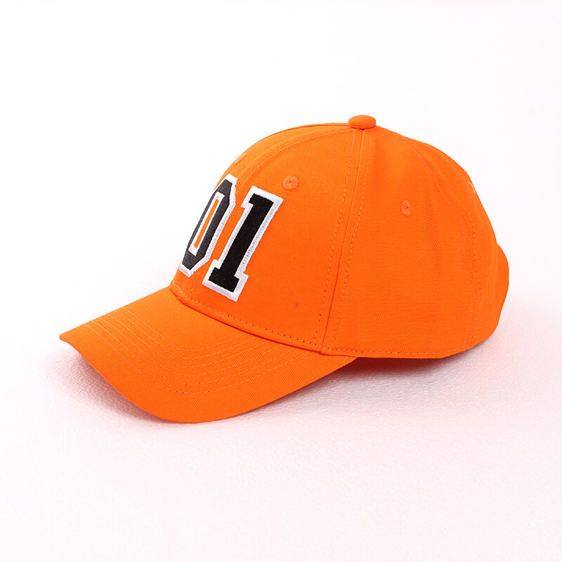 一般的なlee 01刺繍入りコットンコスプレ帽子オレンジ良い男の子のダックベースボールキャップ調節可能