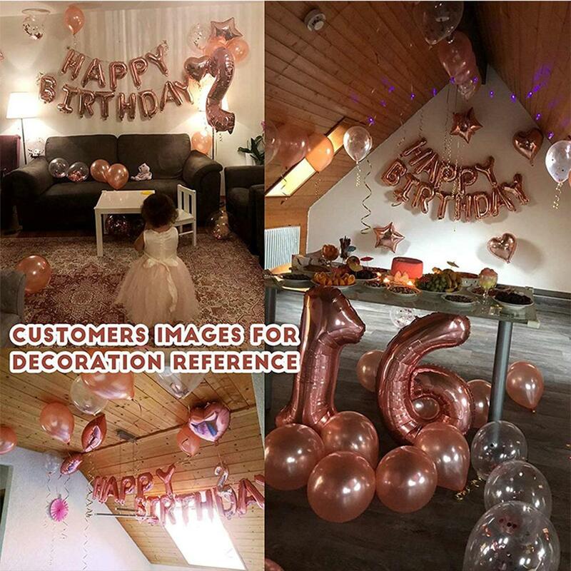 1 conjunto de balão de ouro rosa + 2 metros rosa ouro chuva toalha de mesa seda decoração conjunto festa aniversário suprimentos