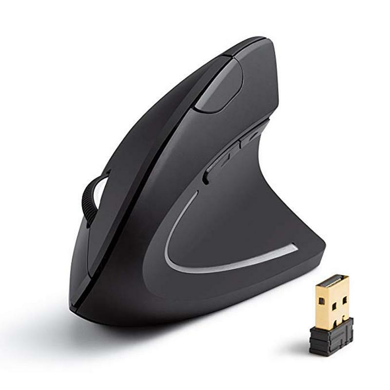 인체 공학적 수직 마우스 2.4G 무선 왼손 컴퓨터 게임용 마우스 1600 인치 당 점 USB 광 마우스 게이머 마우스