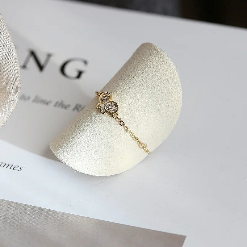 S925 Sterling Cincin Kupu-kupu Perak untuk Wanita Pesta Koktail Cincin Bagus Mode Perhiasan Aksesori Hadiah Cincin Dapat Disesuaikan