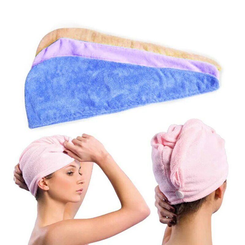 Women Hair Drying Hat Makeup Ponytail Holder Lady Water Absorbent Microfiber Towel Bath Cap HFD889