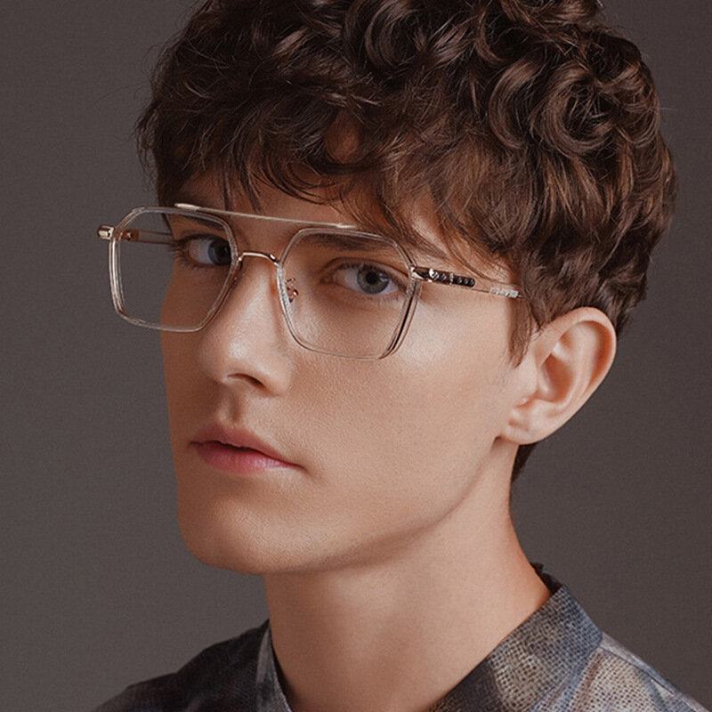 Montura de gafas cuadradas con luz azul Retro, montura de gafas ópticas populares Ins