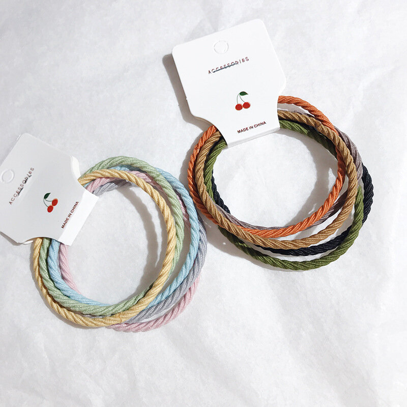 5 pçs/set Acessórios de Cabelo Mulheres Simples faixas de Cabelo Elásticos Laços de Cabelo Rabo de Cavalo Scrunchies Cabelo para Meninas acessórios para o Cabelo Coreano Anéis