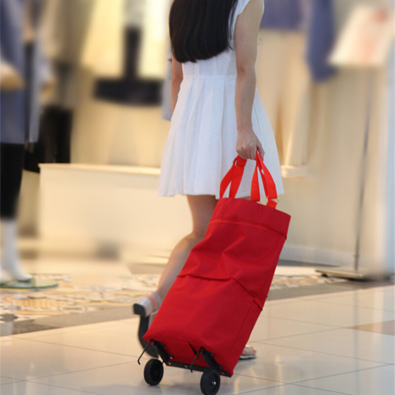 أكسفورد-حقيبة تسوق قابلة للطي للنساء ، حقيبة حمل صغيرة على عجلات ، حقيبة حمل للخضروات