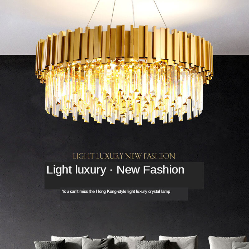 Cristal moderno led quarto sala de estar lâmpada do teto ouro redondo hotel lustre corredor luminárias