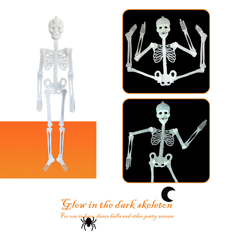 Esqueleto con luz de terror para Halloween, decoración de fiesta de Navidad, regalo, Festival, decoraciones para el hogar