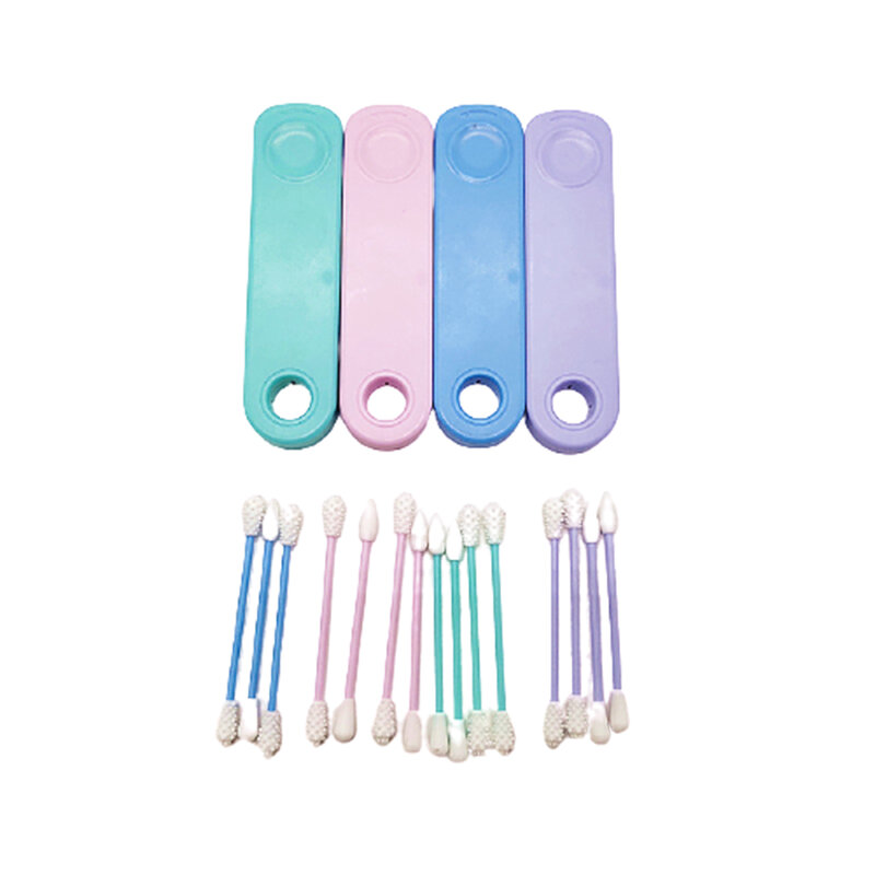 2pc/set Reusable Silicone Cotton Swab Stick Ear Cleaning Washable Double-headed Cosmetic Swabs Sticks Soft Flexible Makeup Tools