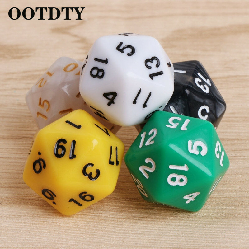 OOTDTY 20pcs perline di dadi cubo acrilico multicolore giochi da tavolo portatili multiaspetto gioco di dadi