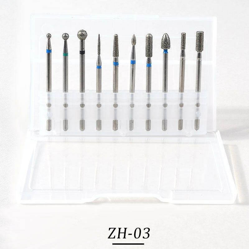 10 Pz/scatola Nail Lega di Tungsteno Rettifica Testa Set di Lucidatura Strumento Per La Pulizia Delle Unghie Rettifica Testa Pennello Per Rimuovere La Pelle Morta