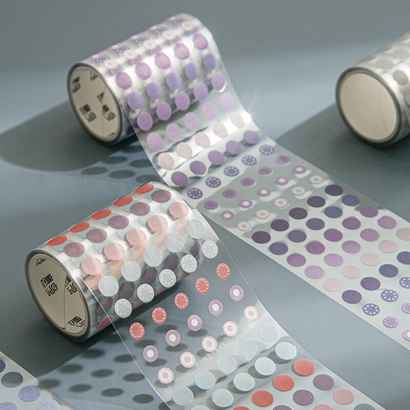 Morandi Dot Washi Tape Ronde Stickers 1250 Dots Stickers Voor Journal Planner Scrapbooking