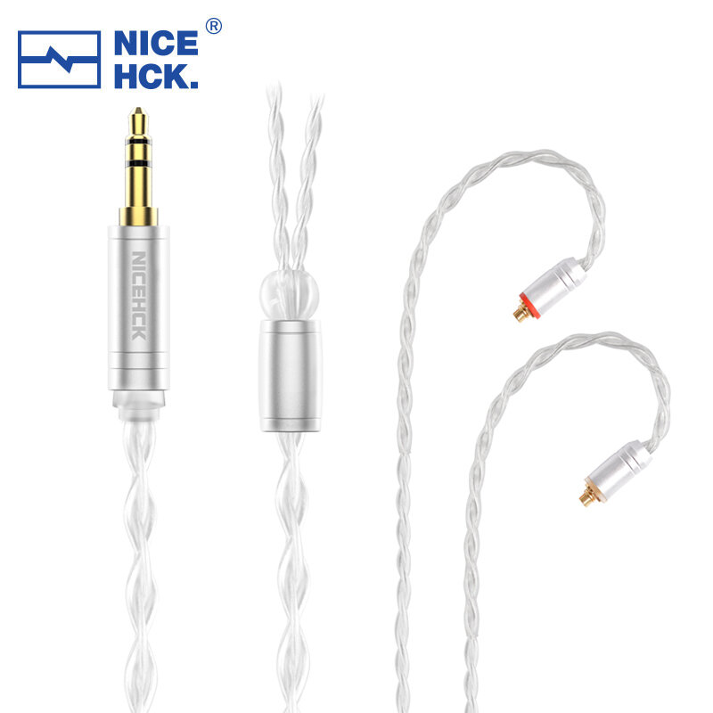 NiceHCK-Cable de actualización de auriculares HIFI, accesorio Chapado en plata 5N, OCC, MMCX/3,5mm/2,5mm, 2Pin /QDC, para KXXS, Lofty, Topguy, H4-1, Taiwán