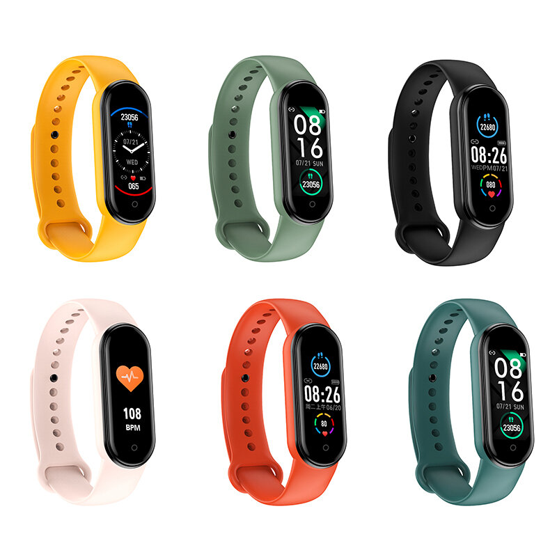 Voor M5 Smarth Horloge Sport Fitness Tracker Stappenteller Hartslag Bloeddrukmeter Band Smart Horloge Armband Mannen Vrouwen