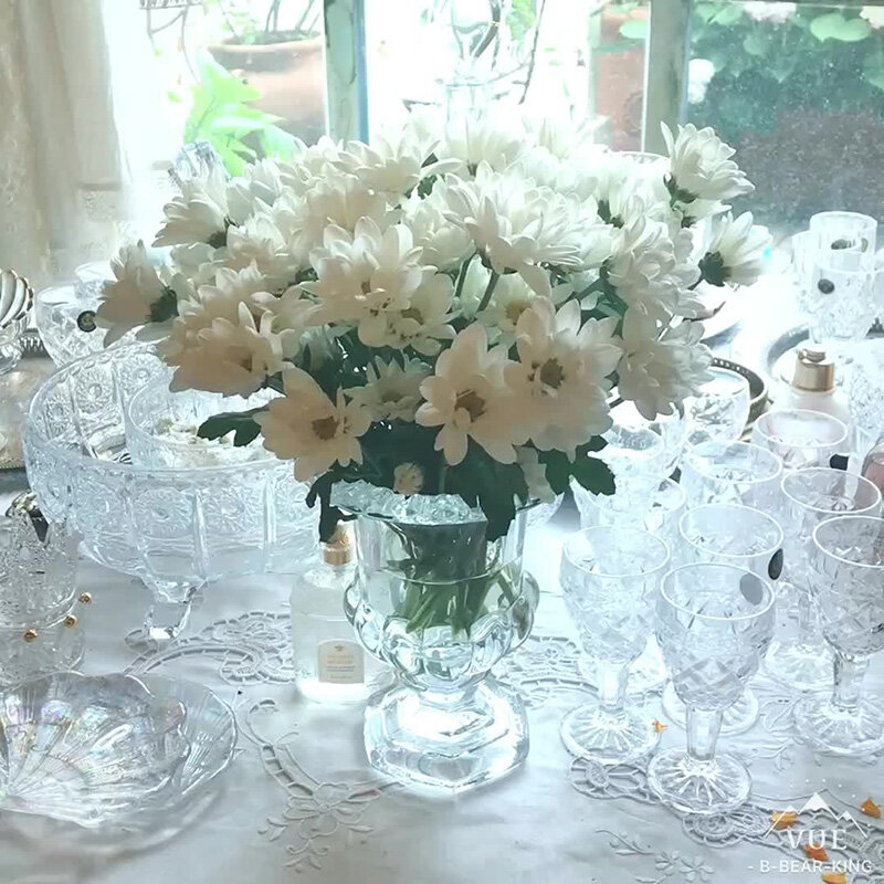 مزهريات نباتات زجاجية لتزيين بونساي ، مزهرية طاولة زجاجية ، تررم ، مزهرية منزلية عتيقة اسكندنافية