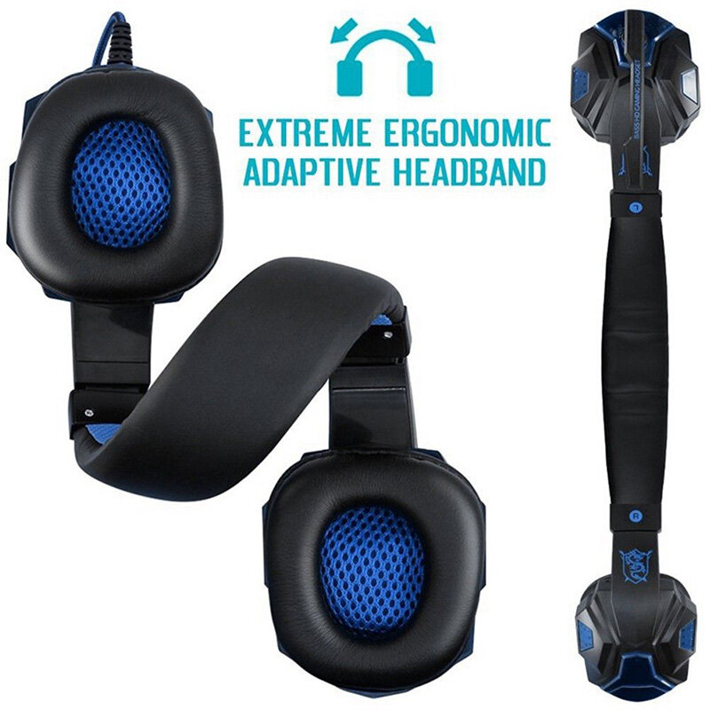 Auriculares luminosos para videojuegos, audífonos estéreo con reducción de ruido, montados en la cabeza, 3,5mm, ligeros, con micrófono