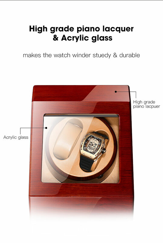 Najnowszy automatyczna nakręcarka zegarków przechowywania 2 + 0 sloty mechaniczne zegarki Box podwójna gablotka na biżuterię organizator uzwojenia Holder