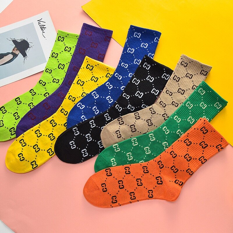Calcetines deportivos largos de tubo para hombre y mujer, ropa de calle Harajuku con letras creativas y nuevos calcetines