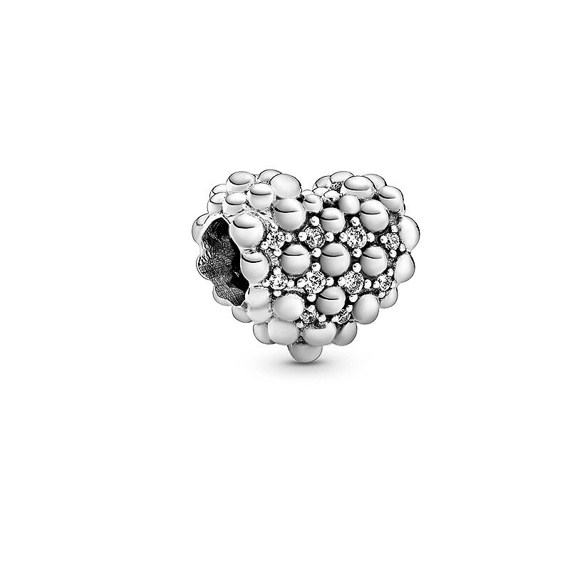 Les perles en argent sterling 925 sont adaptées au Bracelet de charme amour Pandora incrusté de diamants, spécialement conçu pour le bricolage des femmes