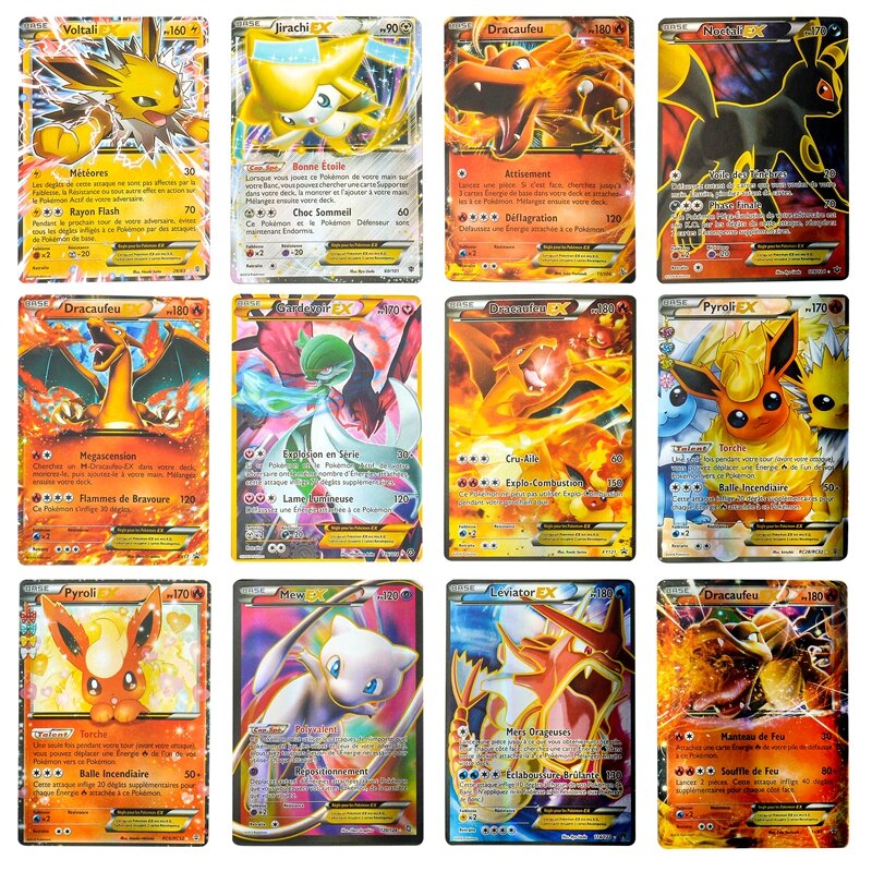 Juego de cartas de Pokémon con 60 VMAX, versión francesa 100 GX Tag Team 40 EX MEGA 20, tarjetas brillantes de energía, Juguetes