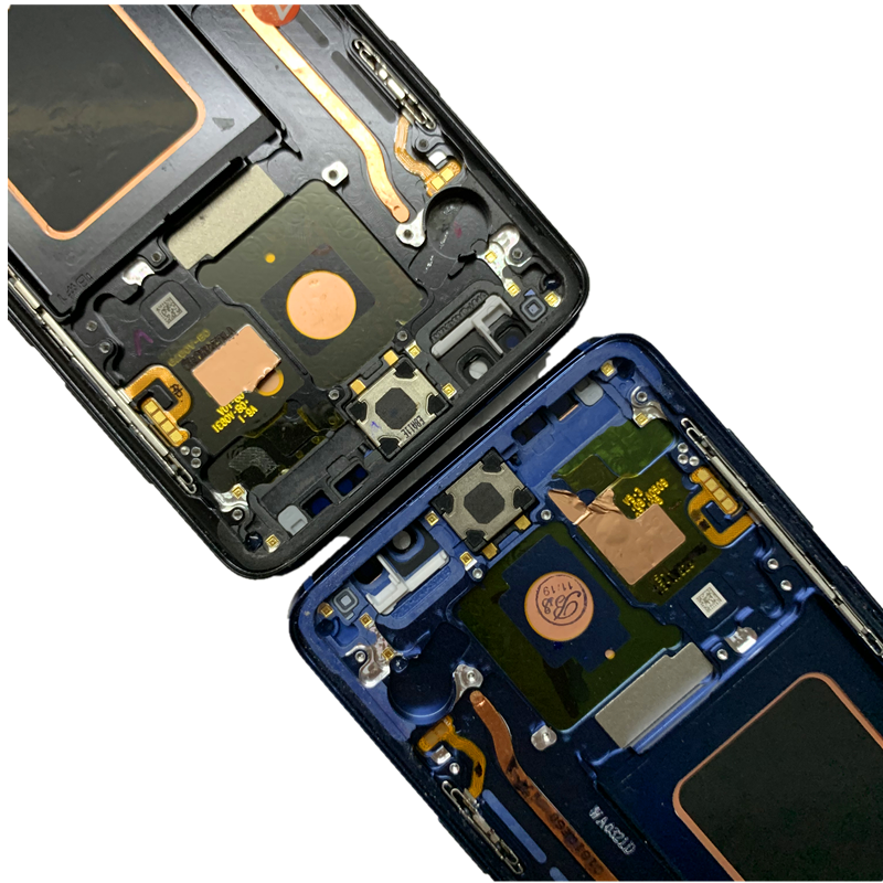 AMOLED Asli dengan Bingkai untuk Samsung Galaxy S9 PLUS G965A G965U G965F Layar LCD Layar Sentuh dengan Titik atau Rakitan Garis