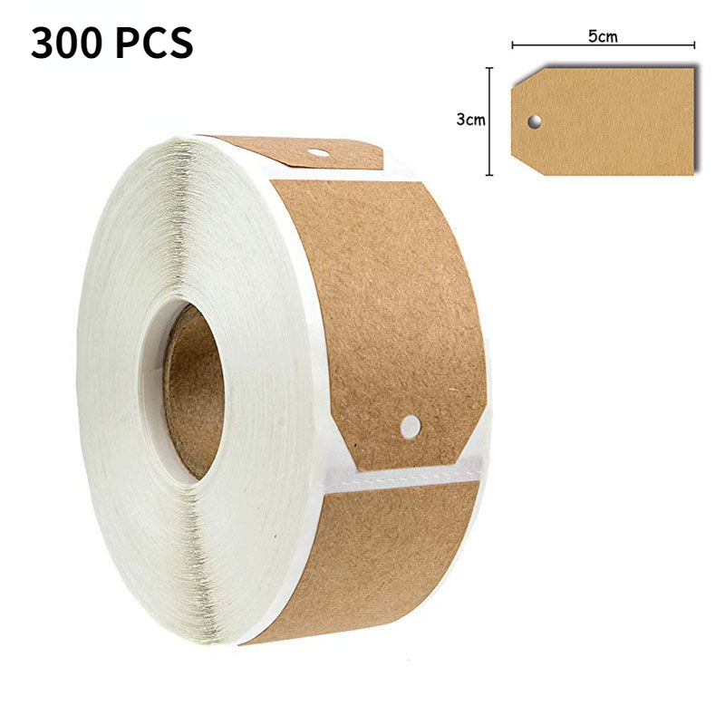 300/pz carta kraft etichette vuote adesivi per documenti smistamento di oggetti adesivi per confezioni regalo pasta adesiva materiali fatti a mano pennarelli