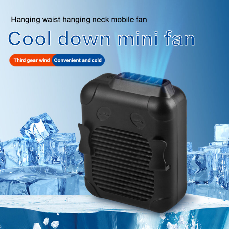 Ventilador de cintura móvil portátil, aire acondicionado USB, cuello colgante, Mini ventilador de escape, aire acondicionado para deportes al aire libre, refrigeración