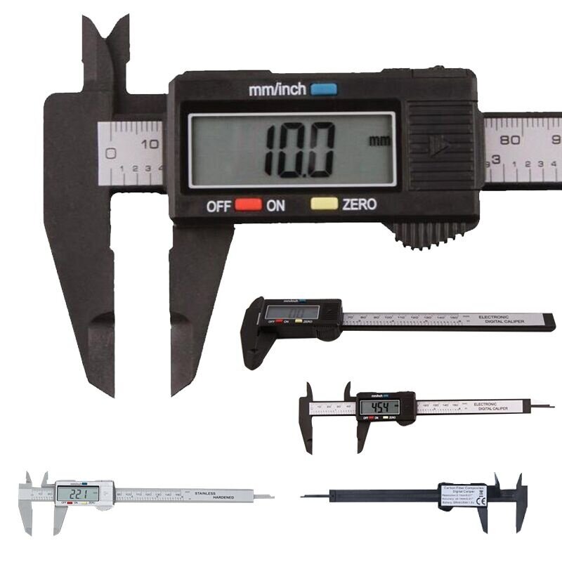 Calibradores digitales de 100mm y 150mm, calibrador Vernier Digital electrónico de plástico, Micrómetro de Metal, herramienta de medición, regla Digital