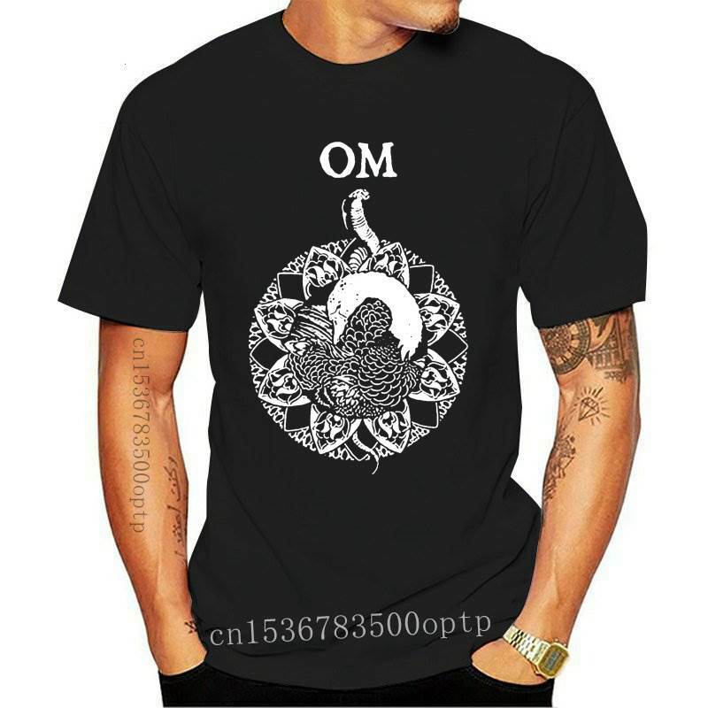 Camiseta blanca y negra para hombre, camisa de gran tamaño con Logo de Metal Rock, Om Band, 2021