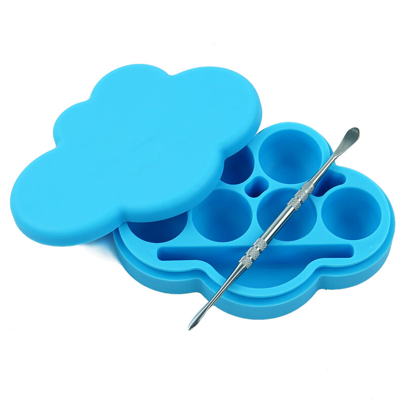 1PCS 85ml Cloud Silicone Container Wax Carving Container with Carving Tool for Essential Oil, Lip Balm, Spices