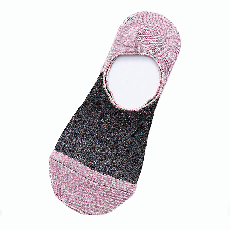 New Invisible Women Socks Slippers Spring Fashion Patchwork Invisible Socks Comfort Breathable Non-slip Deodorant Women's Socks