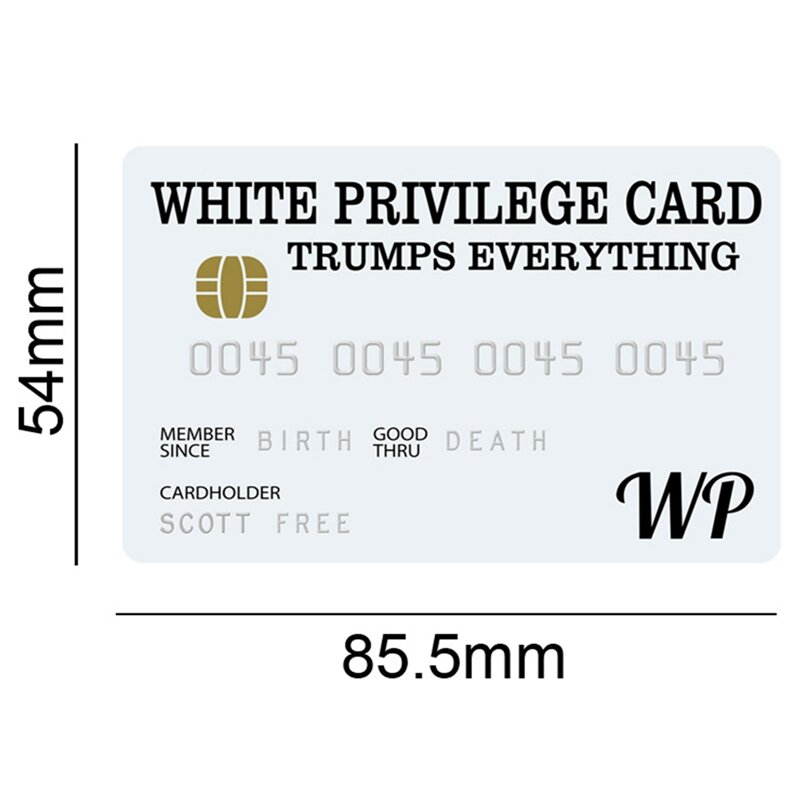 NEW Cards White Privilege Card Trumps Everything Gag Novelty Wallet Size Collectable Laminated Gift VIP Card 85.5x54mm