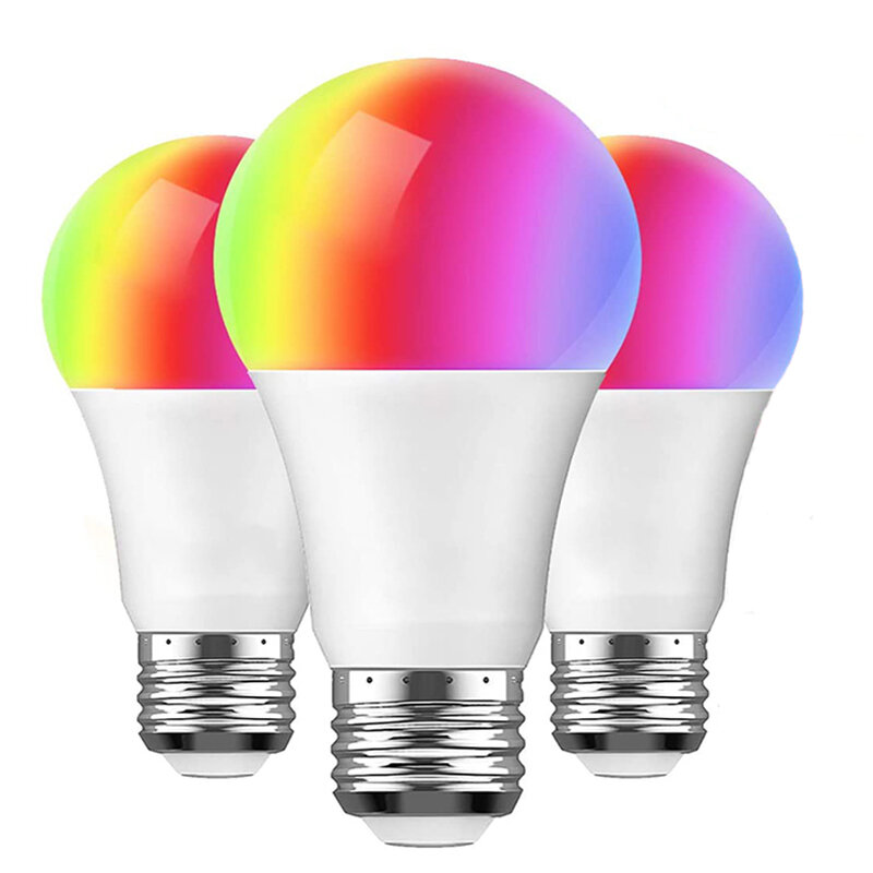 Ampoule Led RGB E27 B22, lampe intelligente à commande Siri, colorée et à intensité variable, 5W-20W, décoration blanche magique